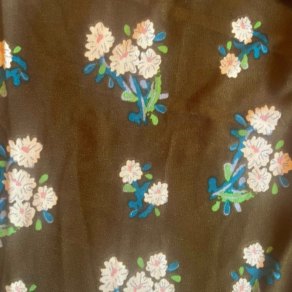 NATURAL LIFE Floral Boot Cut Pants - Green and White - Picture 3 of 3